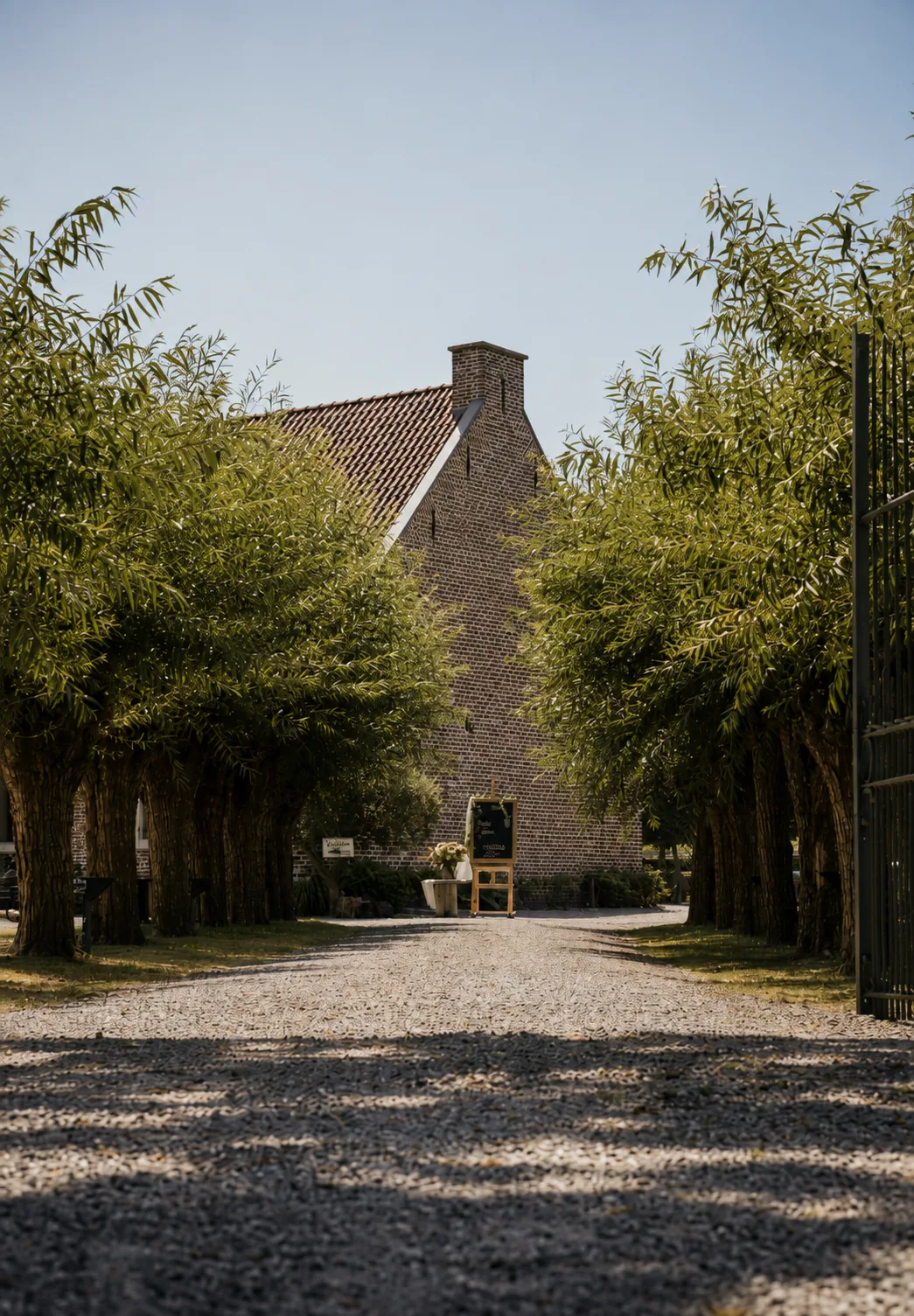 Oprijlaan met wilgendreef naar het Laathof, het historische huis van Huis van Mem